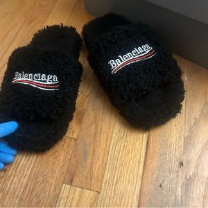 balenciaga slippers black 43